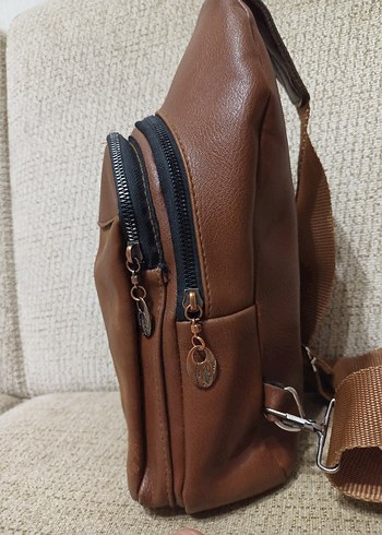 Kahverengi Deri Kadın Çapraz Çanta - Görsel 2