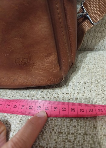 Kahverengi Deri Kadın Çapraz Çanta - Görsel 7