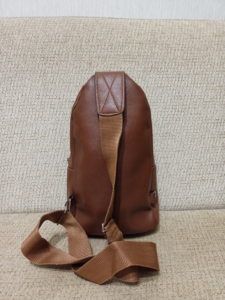 Kahverengi Deri Kadın Çapraz Çanta - Görsel 4