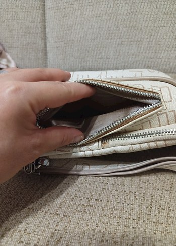 Bej Deri Kadın Omuz Çantası - Görsel 9