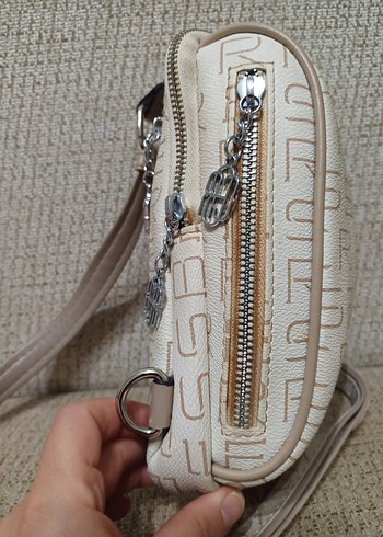 Bej Deri Kadın Omuz Çantası - Görsel 5