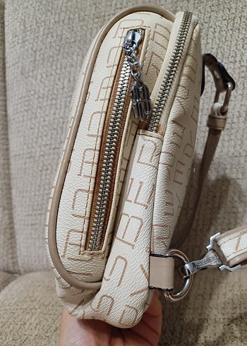 Bej Deri Kadın Omuz Çantası - Görsel 6