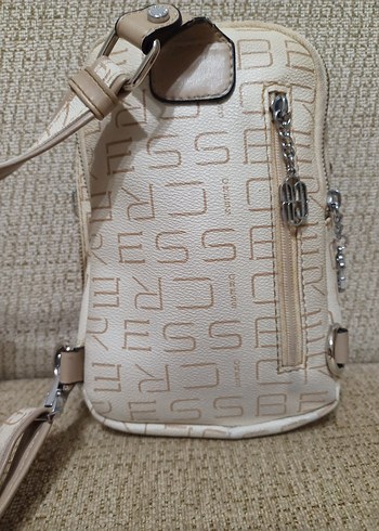 Bej Deri Kadın Omuz Çantası - Görsel 4