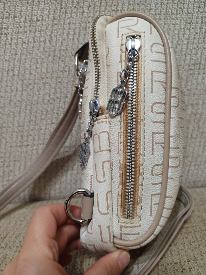 Bej Deri Kadın Omuz Çantası - Görsel 5