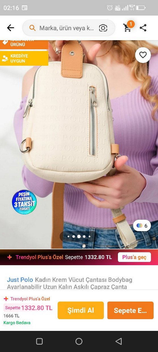 Bej Deri Kadın Omuz Çantası - Görsel 3