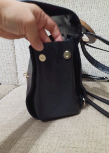 Siyah Beyaz Zebra Desenli Deri Kadın Çanta - Görsel 6