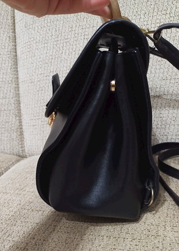 Siyah Beyaz Zebra Desenli Deri Kadın Çanta - Görsel 4