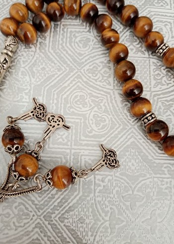 Kaplan gözü Kahverengi Erkek Tesbih - Görsel 2