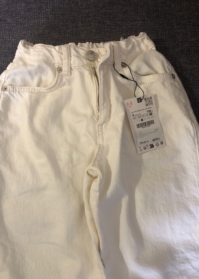 Ekru kot pantolon - Görsel 2