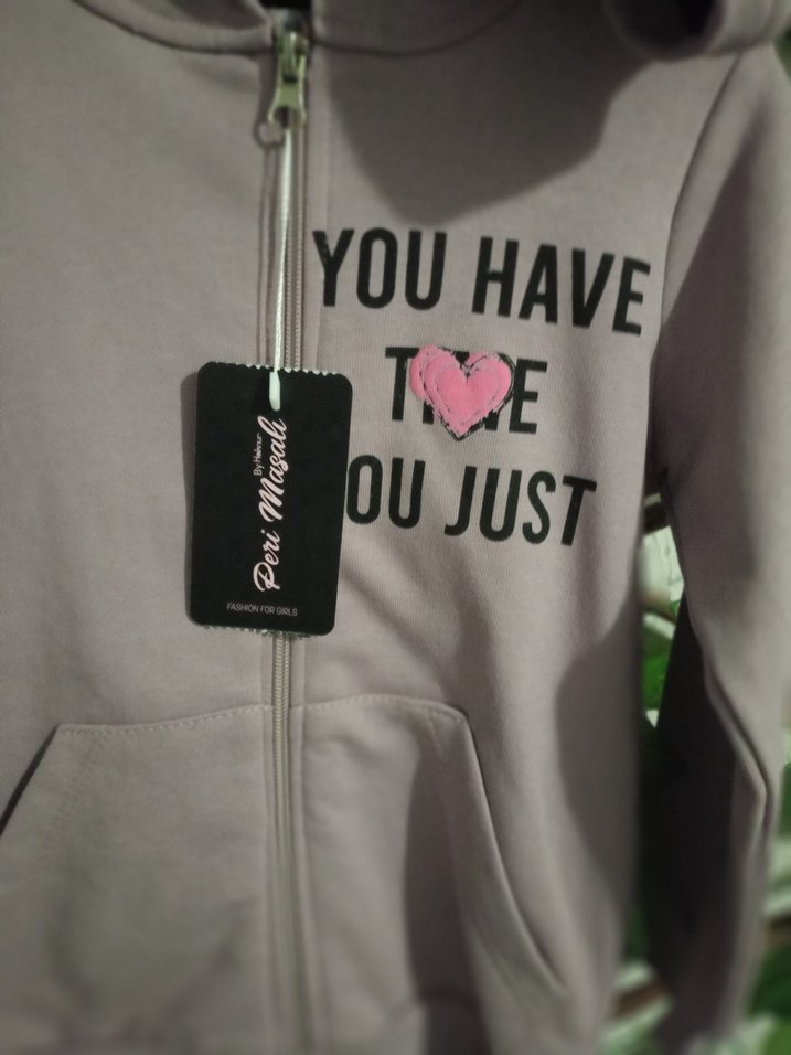 Kız Çocuk  Kapüşonlu Fermuarlı Sweatshirt - Görsel 2