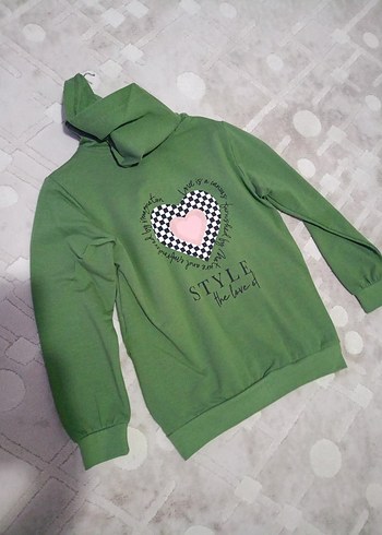 Kapüşonlu Fermuarlı kız Çocuk Sweatshirt - Görsel 4