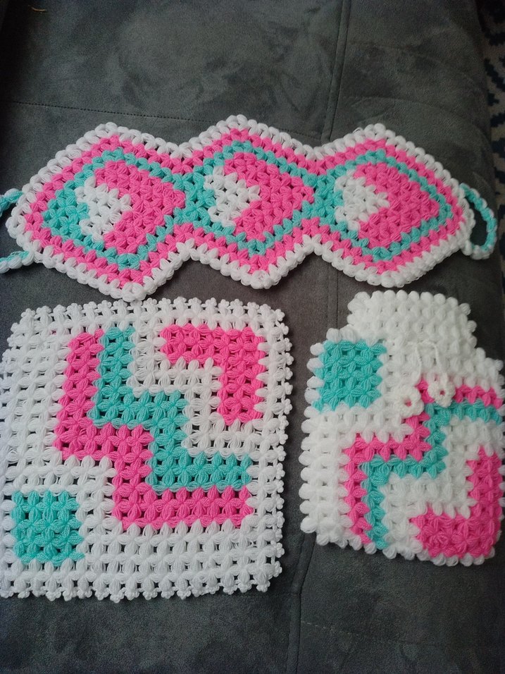 Renkli Örgü çeyizlik lif takimi 450 - Görsel 2