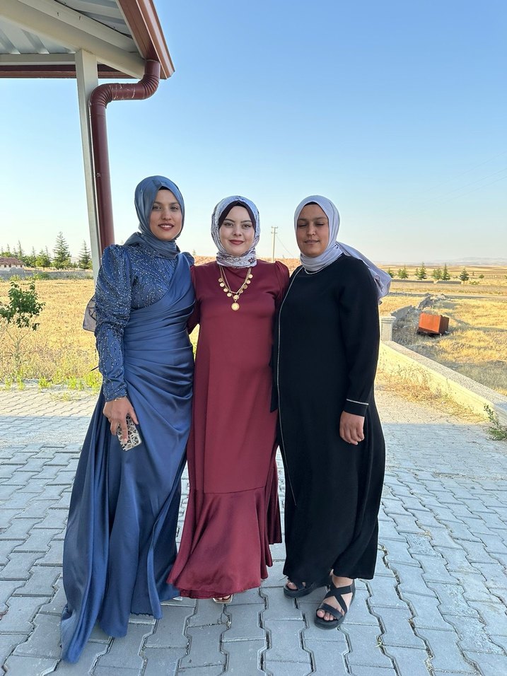 Lacivert Drapeli Uzun Abiye Elbise - Görsel 2