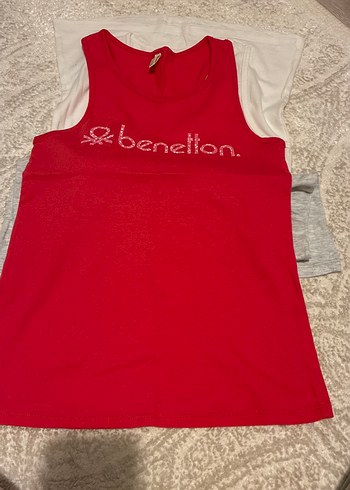 Benetton Organik Pamuk Beyaz çocuk atlet tişört - Görsel 3