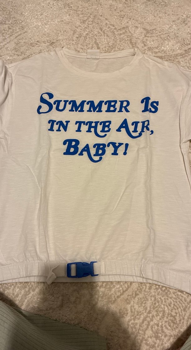 Kız Çocuk Beyaz Kısa Kollu Limon Baskılı Tişört - Görsel 2