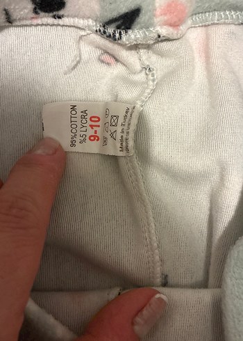 Kız Çocuk Gri Baskılı Triko Tayt - Görsel 2