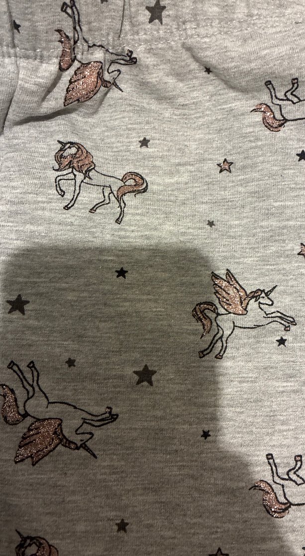 Gri Pamuklu Kız Çocuk Rahat Kesim Tayt unicorn desenli - Görsel 3