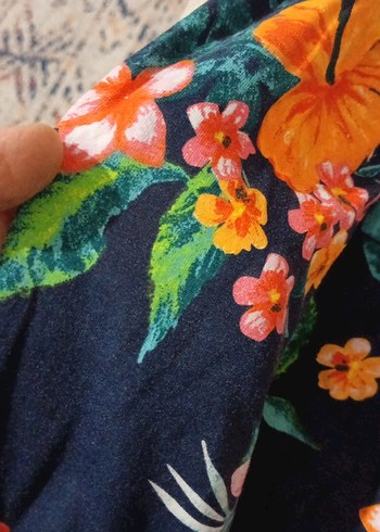 Çiçek Desenli Renkli Kız Elbisesi - Görsel 3