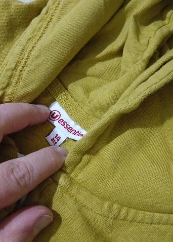 Erkek kiz Çocuk Sarı Kapüşonlu Fermuarlı Sweatshirt - Görsel 4