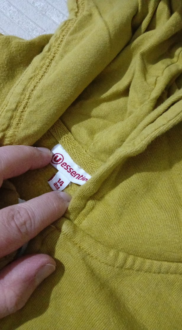 Erkek kiz Çocuk Sarı Kapüşonlu Fermuarlı Sweatshirt - Görsel 4