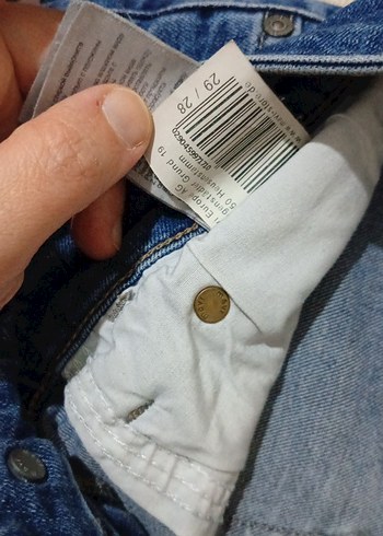 Düğmeli Mavi Kadın Denim Pantolon - Görsel 5