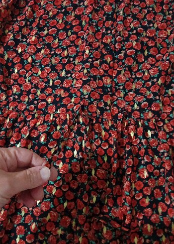 Çiçek Desenli Uzun Bohem Elbise - Görsel 5