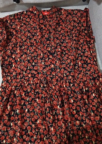 Çiçek Desenli Uzun Bohem Elbise - Görsel 2