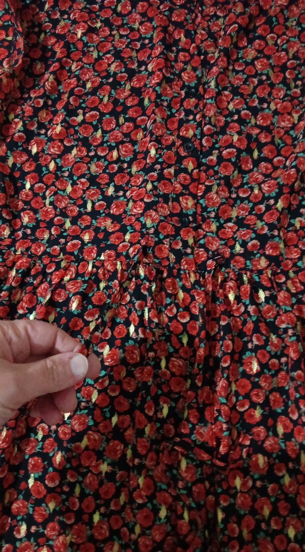 Çiçek Desenli Uzun Bohem Elbise - Görsel 5