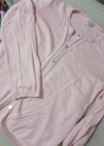 Kız Çocuk Pembe Düğmeli Pamuklu Hırka - Görsel 4