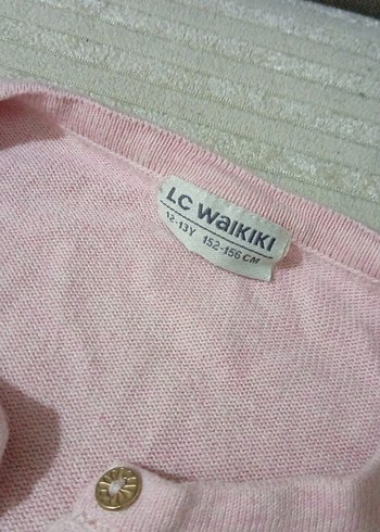 Kız Çocuk Pembe Düğmeli Pamuklu Hırka - Görsel 3