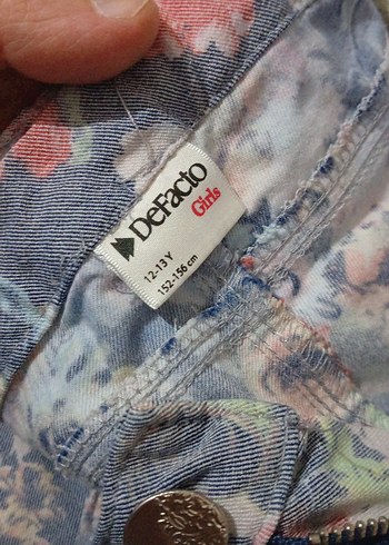 Gri Çiçek Desenli Bohem kiz Pantolon - Görsel 3