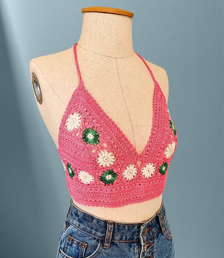 Merserize dantel el emeği arkasi ayarlanabilir bağcıklı büstiyer - Görsel 2