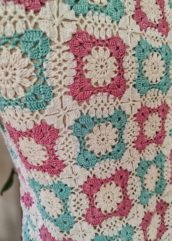 Çiçek motifli merserize dantel süveter üst - Görsel 7