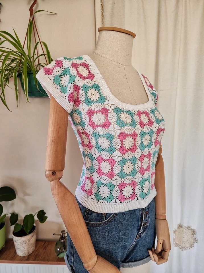 Çiçek motifli merserize dantel süveter üst - Görsel 3