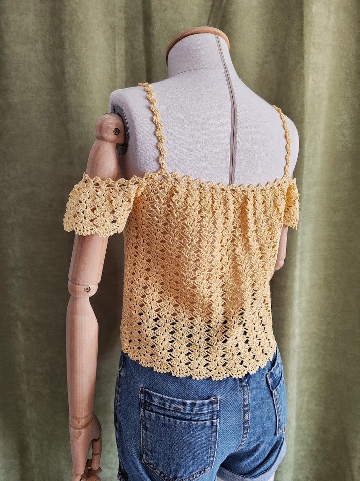 #sar #  Dantel Detaylı Straplez Triko Bluz - Görsel 3