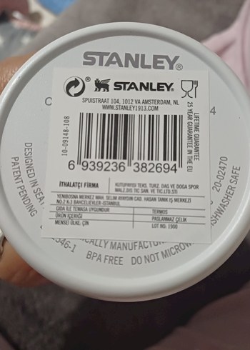 Beyaz ve Gri Stanley termos - Görsel 5