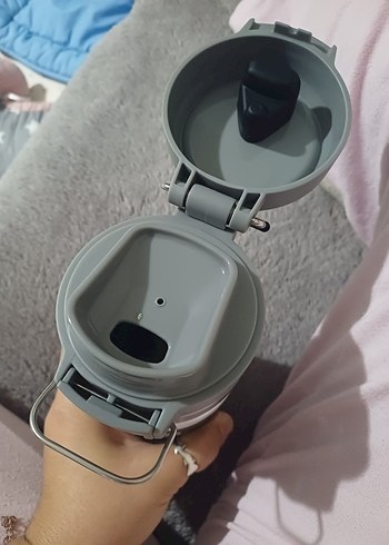 Beyaz ve Gri Stanley termos - Görsel 4