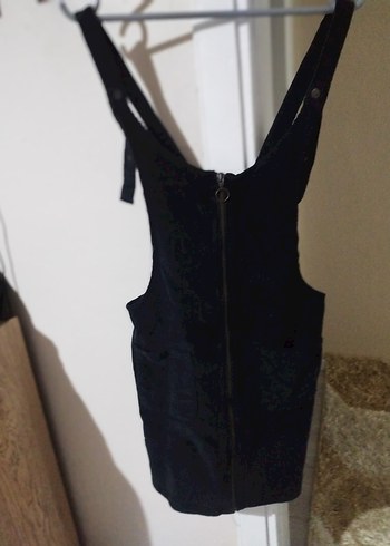 Kızlar için Siyah kadife Fermuarlı Tulum - Görsel 3