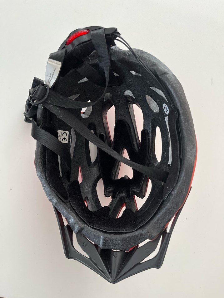 Kırmızı Biker Motosiklet Kaskı Velcro - Görsel 3