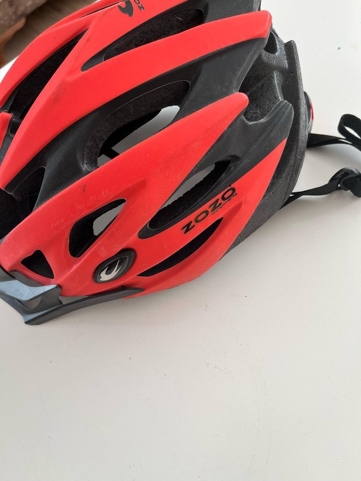 Kırmızı Biker Motosiklet Kaskı Velcro - Görsel 4