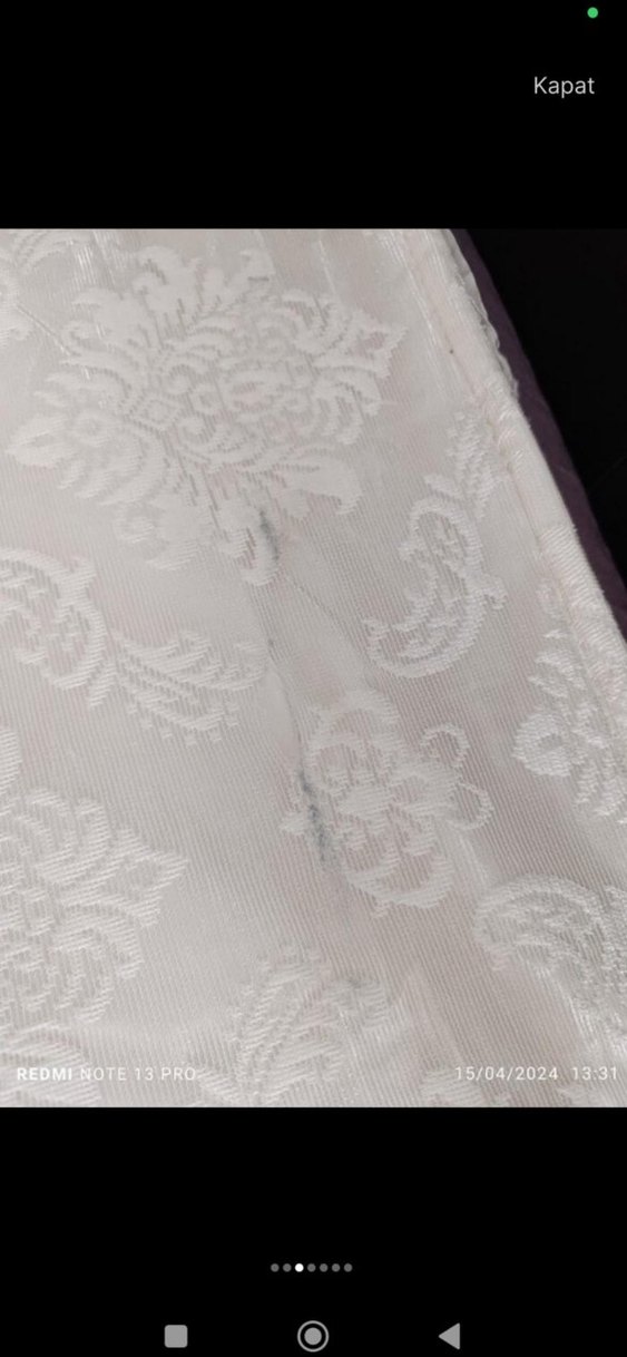 İşlemeli Beyaz Parlak Yatak Örtüsü - Görsel 5