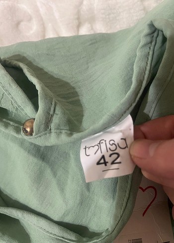 Pastel Yeşil Rahat Kadın tunik takımı - Görsel 7