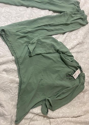 Pastel Yeşil Rahat Kadın tunik takımı - Görsel 6