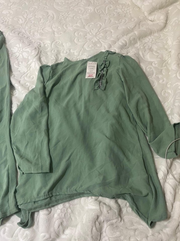 Pastel Yeşil Rahat Kadın tunik takımı - Görsel 2