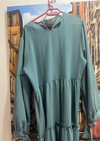 Bel Detaylı Uzun Kollu Kadın Elbise - Görsel 3