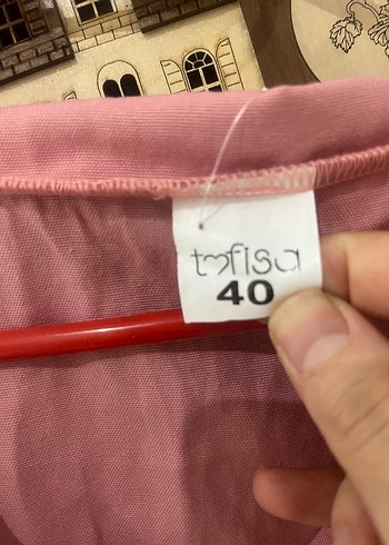 Pembe Bağcıklı Uzun Kollu Kadın Tunik - Görsel 3