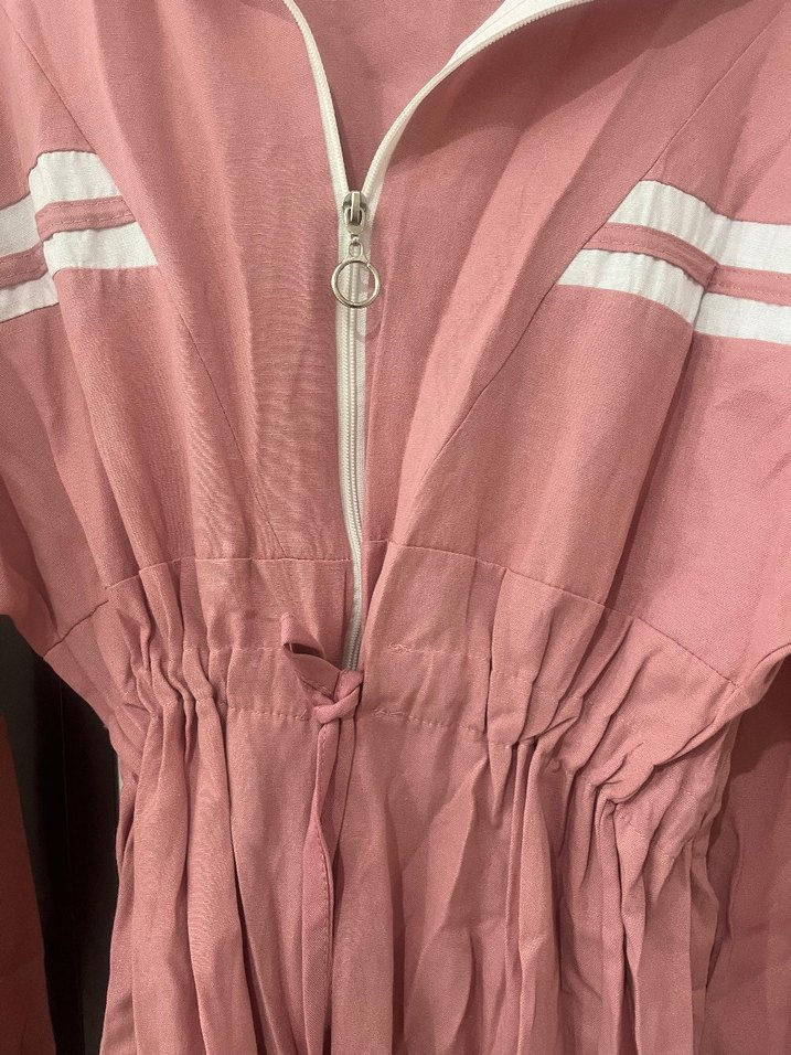 Pembe Bağcıklı Uzun Kollu Kadın Tunik - Görsel 4