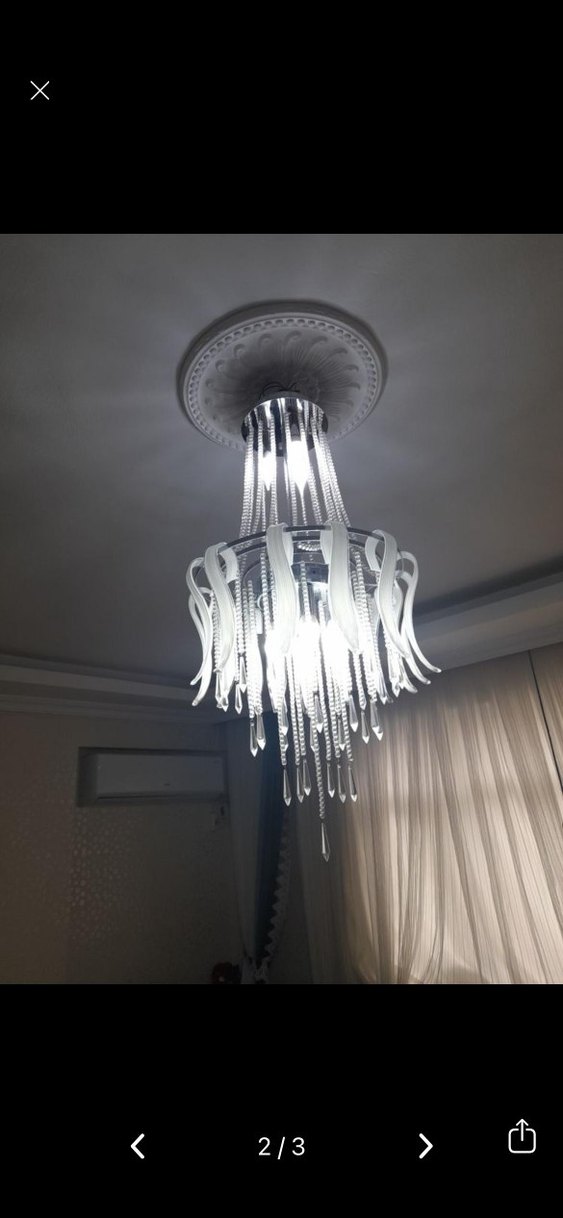 Beyaz Kristal Sarkıt Avize - Görsel 3