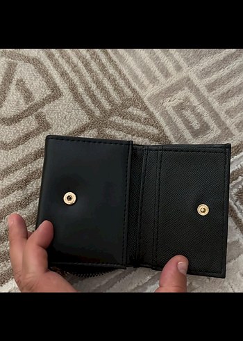 Beden Siyah Deri Fermuarlı Kadın Cüzdanı
