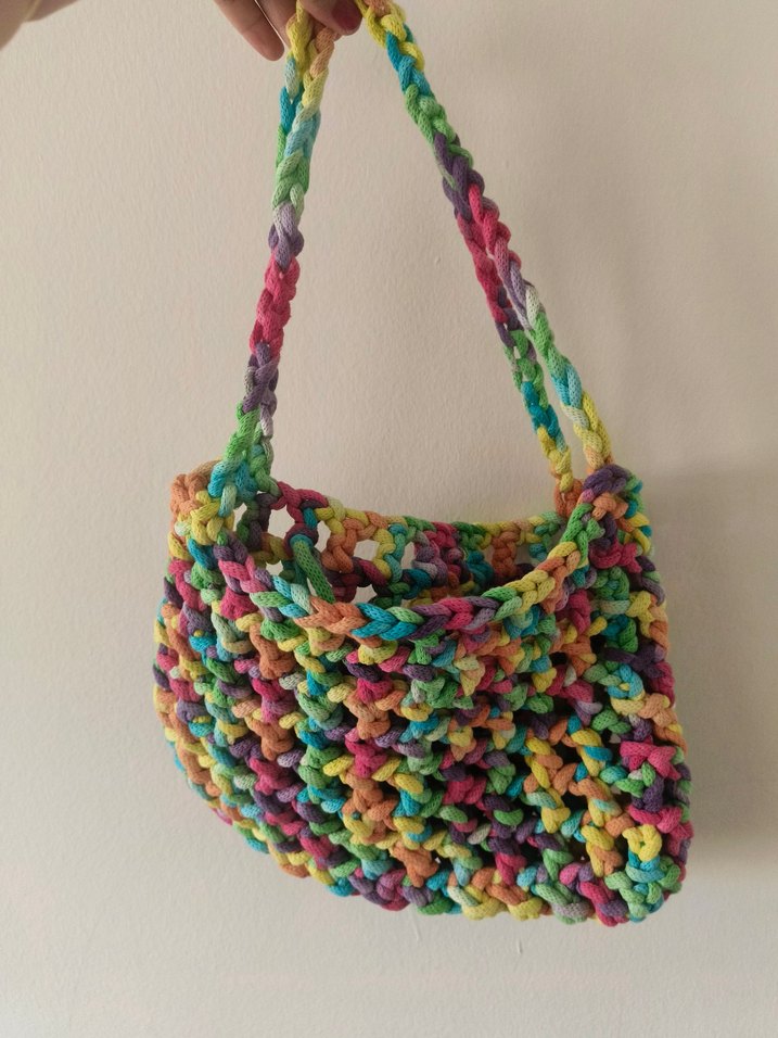 Renkli Örgü Kadın Çanta - Görsel 4